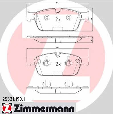 Otto Zimmermann 25531.190.1 Brake Pad Set, disc brake 255311901