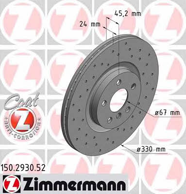 Otto Zimmermann 150.2930.52 Front brake disc ventilated 150293052