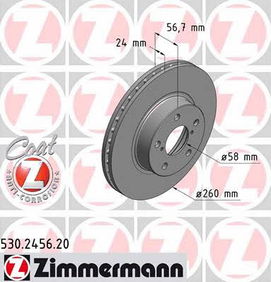 Otto Zimmermann 530.2456.20 Front brake disc ventilated 530245620
