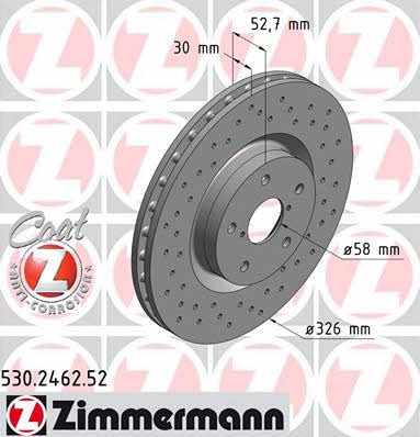 Otto Zimmermann 530.2462.52 Brake disc 530246252