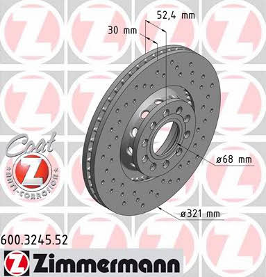 Otto Zimmermann 600.3245.52 Brake disc 600324552