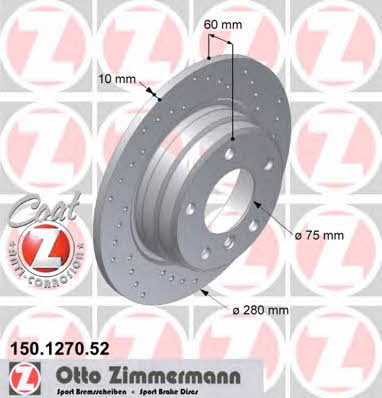 Otto Zimmermann 150.1270.52 Brake disc 150127052