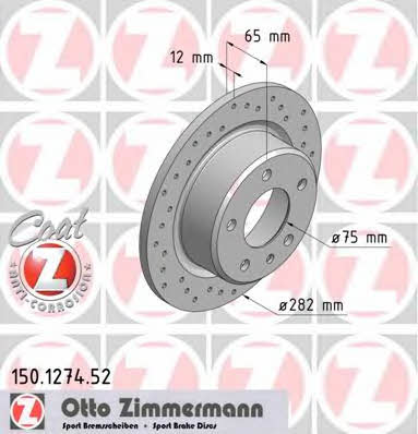 Otto Zimmermann 150.1274.52 Brake disc 150127452