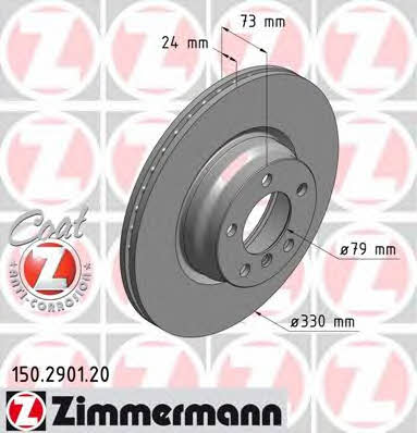 Otto Zimmermann 150.2901.20 Front brake disc ventilated 150290120