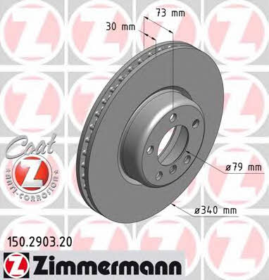 Otto Zimmermann 150.2903.20 Front brake disc ventilated 150290320