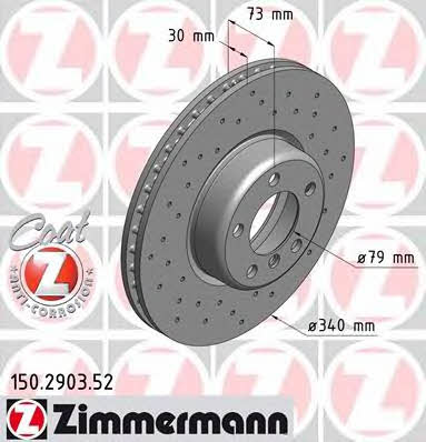 Otto Zimmermann 150.2903.52 Front brake disc ventilated 150290352