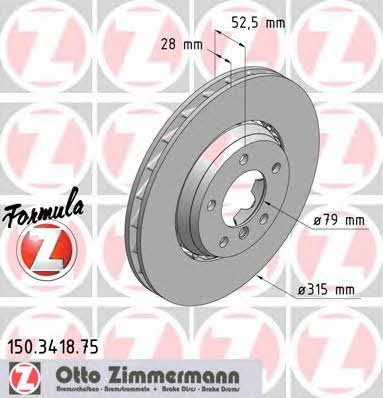 Otto Zimmermann 150.3418.75 Brake disc 150341875