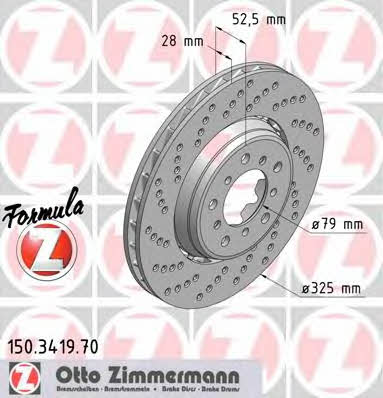 Otto Zimmermann 150.3419.70 Front brake disc ventilated 150341970