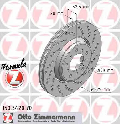 Otto Zimmermann 150.3420.70 Front brake disc ventilated 150342070