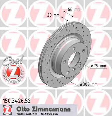 Otto Zimmermann 150.3426.52 Rear ventilated brake disc 150342652
