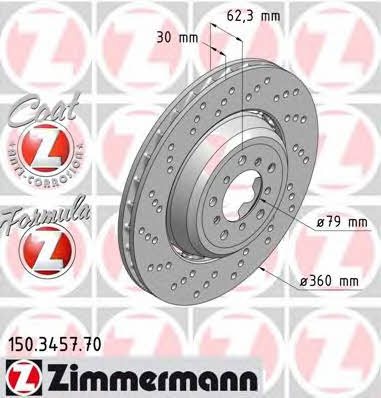 Otto Zimmermann 150.3457.70 Front brake disc ventilated 150345770