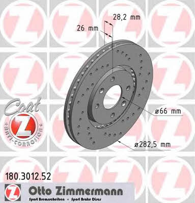 Otto Zimmermann 180.3012.52 Brake disc 180301252