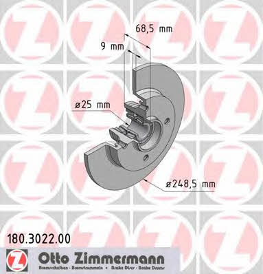 Otto Zimmermann 180.3022.00 Rear brake disc, non-ventilated 180302200
