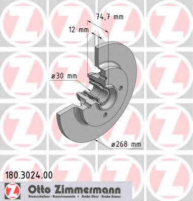 Otto Zimmermann 180.3024.00 Brake disc 180302400