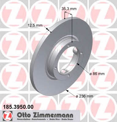 Otto Zimmermann 185.3950.00 Brake disc 185395000