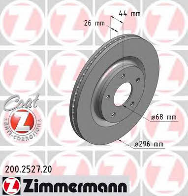 Otto Zimmermann 200.2527.20 Front brake disc ventilated 200252720
