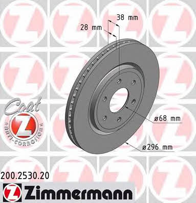Otto Zimmermann 200.2530.20 Front brake disc ventilated 200253020