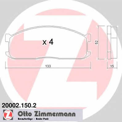 Otto Zimmermann 20002.150.2 Brake Pad Set, disc brake 200021502
