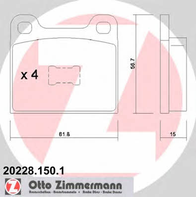 Otto Zimmermann 20228.150.1 Brake Pad Set, disc brake 202281501