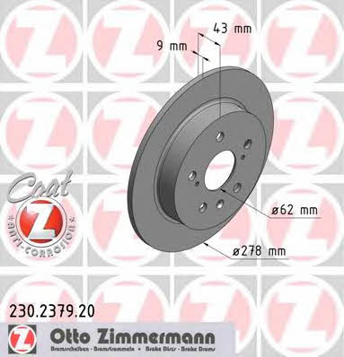 Otto Zimmermann 230.2379.20 Brake disc 230237920
