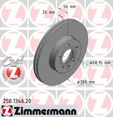 Otto Zimmermann 250.1346.20 Front brake disc ventilated 250134620