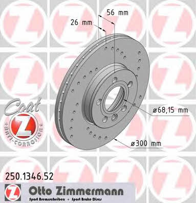 Otto Zimmermann 250.1346.52 Front brake disc ventilated 250134652