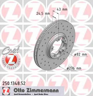 Otto Zimmermann 250.1348.52 Front brake disc ventilated 250134852