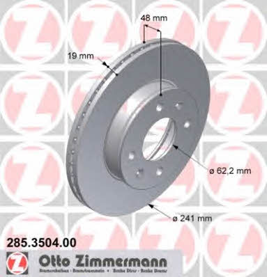Otto Zimmermann 285.3504.00 Brake disc 285350400