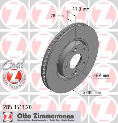 Otto Zimmermann 285.3513.20 Brake disc 285351320
