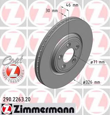 Otto Zimmermann 290.2263.20 Front brake disc ventilated 290226320