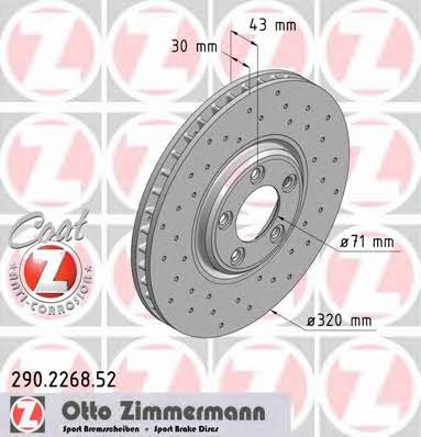 Otto Zimmermann 290.2268.52 Brake disc 290226852