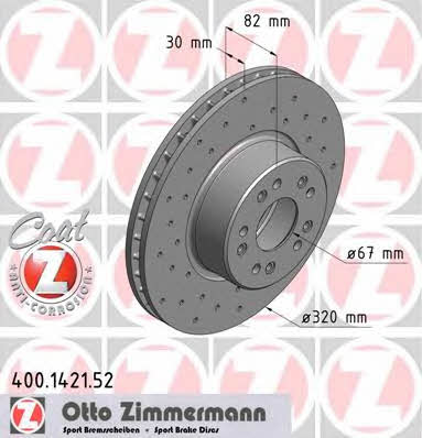 Otto Zimmermann 400.1421.52 Brake disc 400142152