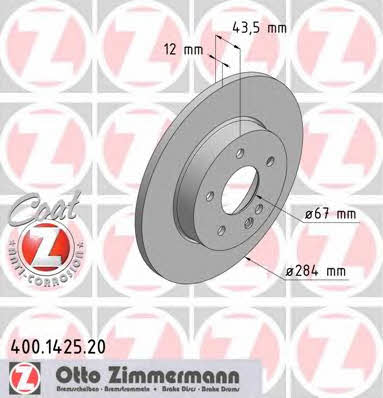 Otto Zimmermann 400.1425.20 Brake disc 400142520