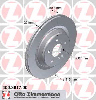 Otto Zimmermann 400.3617.00 Brake disc 400361700