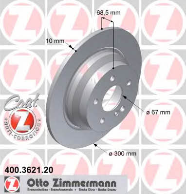 Rear solid brake disc Otto Zimmermann 400.3621.20