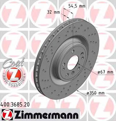 Otto Zimmermann 400.3685.20 Front brake disc ventilated 400368520