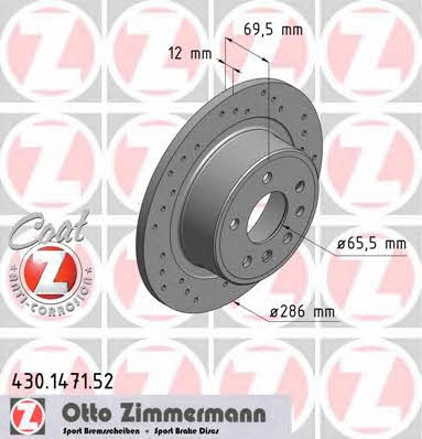 Otto Zimmermann 430.1471.52 Brake disc 430147152