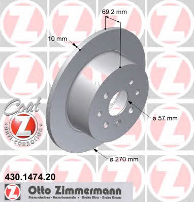 Otto Zimmermann 430.1474.20 Brake disc 430147420