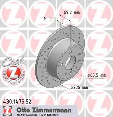 Otto Zimmermann 430.1475.52 Brake disc 430147552