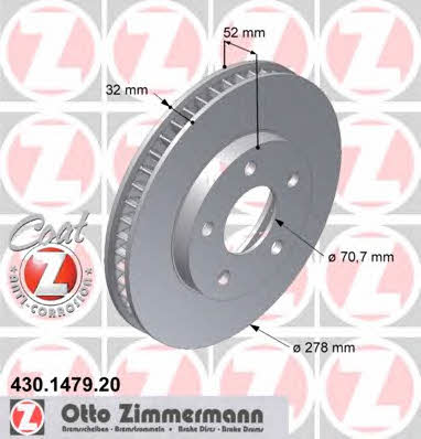 Otto Zimmermann 430.1479.20 Brake disc 430147920