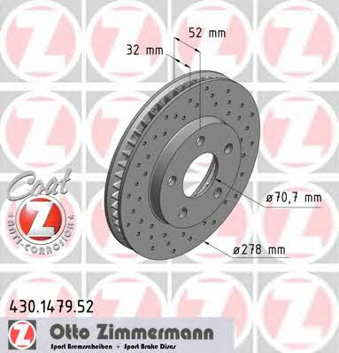 Otto Zimmermann 430.1479.52 Brake disc 430147952