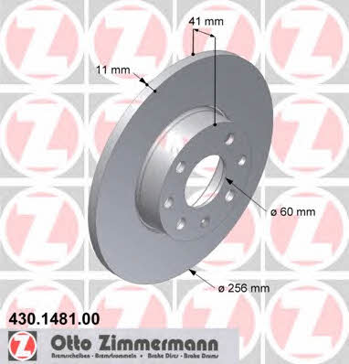 Otto Zimmermann 430.1481.00 Unventilated front brake disc 430148100