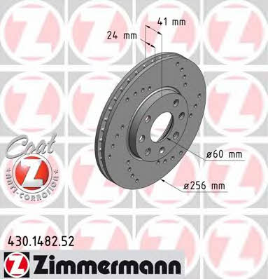 Otto Zimmermann 430.1482.52 Front brake disc ventilated 430148252