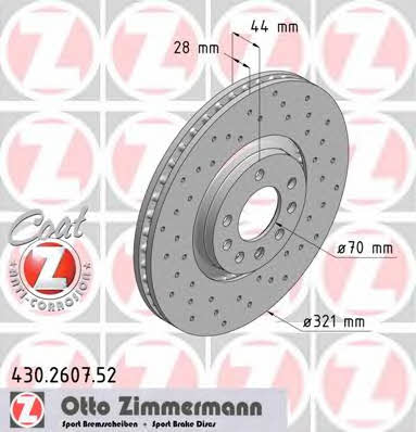 Otto Zimmermann 430.2607.52 Brake disc 430260752