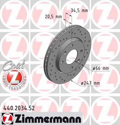 Otto Zimmermann 440.2034.52 Brake disc 440203452