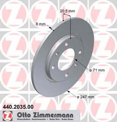 Otto Zimmermann 440.2035.00 Brake disc 440203500