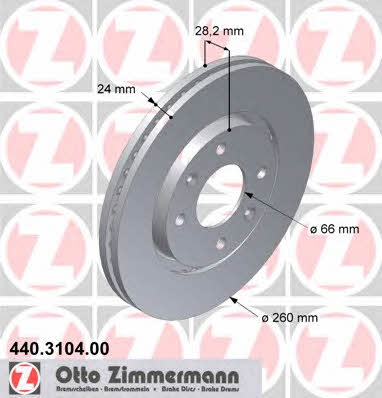 Otto Zimmermann 440.3104.00 Brake disc 440310400