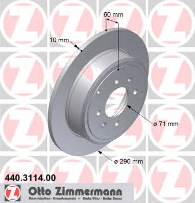 Otto Zimmermann 440.3114.00 Brake disc 440311400