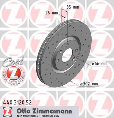 Otto Zimmermann 440.3120.52 Front brake disc ventilated 440312052