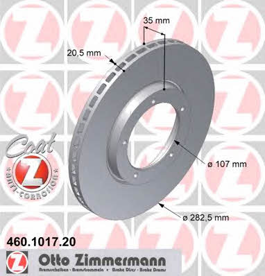 Otto Zimmermann 460.1017.20 Brake disc 460101720
